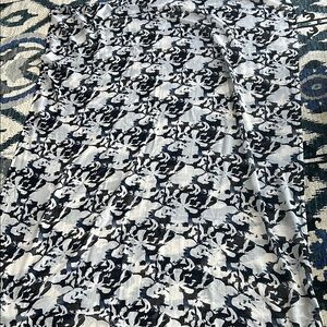 Navy Blue and White Abstract Pattern Scarf/Wrap